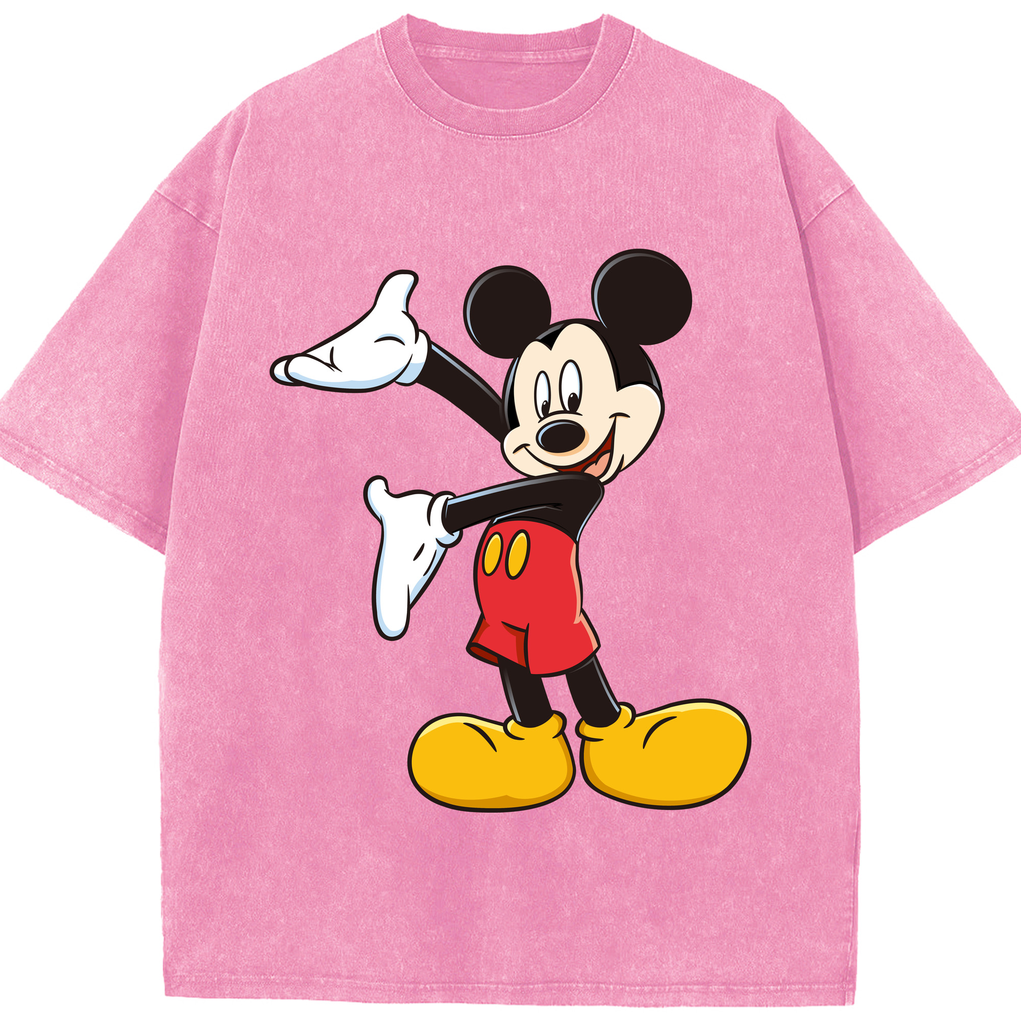（画像用） ミッキーマウス Mickey Mouse 綿100% ヴィンテージ風 半袖Tシャツ（フロントプリント）